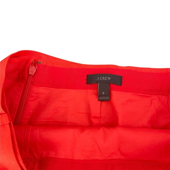 J. Crew Orange Belted Mini Skirt, Size 6 - Picture 2 of 6